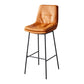 Contemporary Metal Leather Bar Stools Indoor Barstool with Iron Legs and Footrest Orange 1 Piece Bar Stool(30"H) Clearhalo 'Bar Furniture' 'Bar Stools' 'bar_stools' 'furn' 'furn_bar_stools' 'furniture_bar_stools' 'Kitchen & Dining Furniture' 'kitchen&dining_furn' 'kitchen' 'kitchen_furn' Furniture' 4654501