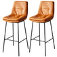 Contemporary Metal Leather Bar Stools Indoor Barstool with Iron Legs and Footrest Orange 2 Piece Set Bar Stool(30"H) Clearhalo 'Bar Furniture' 'Bar Stools' 'bar_stools' 'furn' 'furn_bar_stools' 'furniture_bar_stools' 'Kitchen & Dining Furniture' 'kitchen&dining_furn' 'kitchen' 'kitchen_furn' Furniture' 4654502