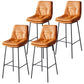 Contemporary Metal Leather Bar Stools Indoor Barstool with Iron Legs and Footrest Orange 4 Piece Set Bar Stool(30"H) Clearhalo 'Bar Furniture' 'Bar Stools' 'bar_stools' 'furn' 'furn_bar_stools' 'furniture_bar_stools' 'Kitchen & Dining Furniture' 'kitchen&dining_furn' 'kitchen' 'kitchen_furn' Furniture' 4654503