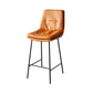 Contemporary Metal Leather Bar Stools Indoor Barstool with Iron Legs and Footrest Orange 1 Piece Counter Stool(26"H) Clearhalo 'Bar Furniture' 'Bar Stools' 'bar_stools' 'furn' 'furn_bar_stools' 'furniture_bar_stools' 'Kitchen & Dining Furniture' 'kitchen&dining_furn' 'kitchen' 'kitchen_furn' Furniture' 4654504