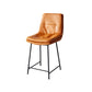 Contemporary Metal Leather Bar Stools Indoor Barstool with Iron Legs and Footrest Orange 1 Piece Short Stool(22"H) Clearhalo 'Bar Furniture' 'Bar Stools' 'bar_stools' 'furn' 'furn_bar_stools' 'furniture_bar_stools' 'Kitchen & Dining Furniture' 'kitchen&dining_furn' 'kitchen' 'kitchen_furn' Furniture' 4654507