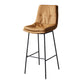 Contemporary Metal Leather Bar Stools Indoor Barstool with Iron Legs and Footrest Brown 1 Piece Bar Stool(30"H) Clearhalo 'Bar Furniture' 'Bar Stools' 'bar_stools' 'furn' 'furn_bar_stools' 'furniture_bar_stools' 'Kitchen & Dining Furniture' 'kitchen&dining_furn' 'kitchen' 'kitchen_furn' Furniture' 4654510