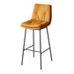 Contemporary Metal Leather Bar Stools Indoor Barstool with Iron Legs and Footrest Lemon Yellow 1 Piece Bar Stool(30"H) Clearhalo 'Bar Furniture' 'Bar Stools' 'bar_stools' 'furn' 'furn_bar_stools' 'furniture_bar_stools' 'Kitchen & Dining Furniture' 'kitchen&dining_furn' 'kitchen' 'kitchen_furn' Furniture' 4654519