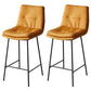 Contemporary Metal Leather Bar Stools Indoor Barstool with Iron Legs and Footrest Lemon Yellow 2 Piece Set Counter Stool(26"H) Clearhalo 'Bar Furniture' 'Bar Stools' 'bar_stools' 'furn' 'furn_bar_stools' 'furniture_bar_stools' 'Kitchen & Dining Furniture' 'kitchen&dining_furn' 'kitchen' 'kitchen_furn' Furniture' 4654523
