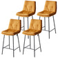 Contemporary Metal Leather Bar Stools Indoor Barstool with Iron Legs and Footrest Lemon Yellow 4 Piece Set Counter Stool(26"H) Clearhalo 'Bar Furniture' 'Bar Stools' 'bar_stools' 'furn' 'furn_bar_stools' 'furniture_bar_stools' 'Kitchen & Dining Furniture' 'kitchen&dining_furn' 'kitchen' 'kitchen_furn' Furniture' 4654524