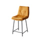 Contemporary Metal Leather Bar Stools Indoor Barstool with Iron Legs and Footrest Lemon Yellow 1 Piece Short Stool(22"H) Clearhalo 'Bar Furniture' 'Bar Stools' 'bar_stools' 'furn' 'furn_bar_stools' 'furniture_bar_stools' 'Kitchen & Dining Furniture' 'kitchen&dining_furn' 'kitchen' 'kitchen_furn' Furniture' 4654525