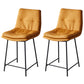 Contemporary Metal Leather Bar Stools Indoor Barstool with Iron Legs and Footrest Lemon Yellow 2 Piece Set Short Stool(22"H) Clearhalo 'Bar Furniture' 'Bar Stools' 'bar_stools' 'furn' 'furn_bar_stools' 'furniture_bar_stools' 'Kitchen & Dining Furniture' 'kitchen&dining_furn' 'kitchen' 'kitchen_furn' Furniture' 4654526