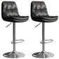 Contemporary Leather Adjustable Height Barstool Indoor Bar Stool with Iron Legs Black Silver 2 Piece Set Clearhalo 'Bar Furniture' 'Bar Stools' 'bar_stools' 'furn' 'furn_bar_stools' 'furniture_bar_stools' 'Kitchen & Dining Furniture' 'kitchen&dining_furn' 'kitchen' 'kitchen_furn' Furniture' 4654533