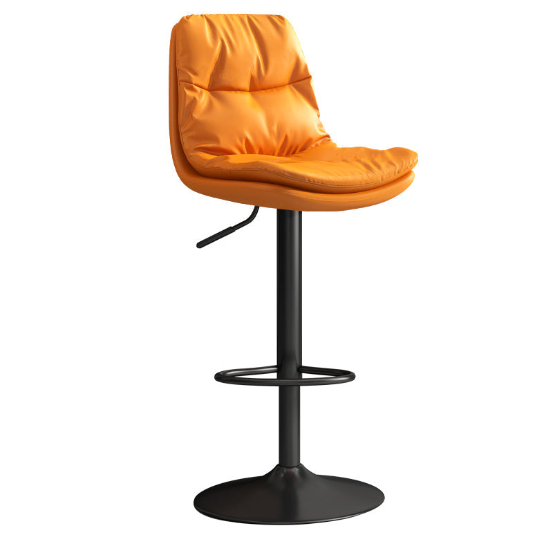 Contemporary Leather Adjustable Height Barstool Indoor Bar Stool with Iron Legs Clearhalo 'Bar Furniture' 'Bar Stools' 'bar_stools' 'furn' 'furn_bar_stools' 'furniture_bar_stools' 'Kitchen & Dining Furniture' 'kitchen&dining_furn' 'kitchen' 'kitchen_furn' Furniture' 4654539