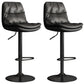 Contemporary Leather Adjustable Height Barstool Indoor Bar Stool with Iron Legs Black Black 2 Piece Set Clearhalo 'Bar Furniture' 'Bar Stools' 'bar_stools' 'furn' 'furn_bar_stools' 'furniture_bar_stools' 'Kitchen & Dining Furniture' 'kitchen&dining_furn' 'kitchen' 'kitchen_furn' Furniture' 4654540