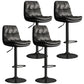 Contemporary Leather Adjustable Height Barstool Indoor Bar Stool with Iron Legs Black Black 4 Piece Set Clearhalo 'Bar Furniture' 'Bar Stools' 'bar_stools' 'furn' 'furn_bar_stools' 'furniture_bar_stools' 'Kitchen & Dining Furniture' 'kitchen&dining_furn' 'kitchen' 'kitchen_furn' Furniture' 4654542