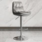 Contemporary Leather Adjustable Height Barstool Indoor Bar Stool with Iron Legs Light Gray Silver 1 Piece Clearhalo 'Bar Furniture' 'Bar Stools' 'bar_stools' 'furn' 'furn_bar_stools' 'furniture_bar_stools' 'Kitchen & Dining Furniture' 'kitchen&dining_furn' 'kitchen' 'kitchen_furn' Furniture' 4654544