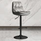 Contemporary Leather Adjustable Height Barstool Indoor Bar Stool with Iron Legs Light Gray Black 1 Piece Clearhalo 'Bar Furniture' 'Bar Stools' 'bar_stools' 'furn' 'furn_bar_stools' 'furniture_bar_stools' 'Kitchen & Dining Furniture' 'kitchen&dining_furn' 'kitchen' 'kitchen_furn' Furniture' 4654549