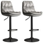 Contemporary Leather Adjustable Height Barstool Indoor Bar Stool with Iron Legs Light Gray Black 2 Piece Set Clearhalo 'Bar Furniture' 'Bar Stools' 'bar_stools' 'furn' 'furn_bar_stools' 'furniture_bar_stools' 'Kitchen & Dining Furniture' 'kitchen&dining_furn' 'kitchen' 'kitchen_furn' Furniture' 4654551