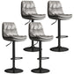 Contemporary Leather Adjustable Height Barstool Indoor Bar Stool with Iron Legs Light Gray Black 4 Piece Set Clearhalo 'Bar Furniture' 'Bar Stools' 'bar_stools' 'furn' 'furn_bar_stools' 'furniture_bar_stools' 'Kitchen & Dining Furniture' 'kitchen&dining_furn' 'kitchen' 'kitchen_furn' Furniture' 4654553