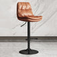 Contemporary Leather Adjustable Height Barstool Indoor Bar Stool with Iron Legs Brown Black 1 Piece Clearhalo 'Bar Furniture' 'Bar Stools' 'bar_stools' 'furn' 'furn_bar_stools' 'furniture_bar_stools' 'Kitchen & Dining Furniture' 'kitchen&dining_furn' 'kitchen' 'kitchen_furn' Furniture' 4654557