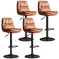 Contemporary Leather Adjustable Height Barstool Indoor Bar Stool with Iron Legs Brown Black 4 Piece Set Clearhalo 'Bar Furniture' 'Bar Stools' 'bar_stools' 'furn' 'furn_bar_stools' 'furniture_bar_stools' 'Kitchen & Dining Furniture' 'kitchen&dining_furn' 'kitchen' 'kitchen_furn' Furniture' 4654559