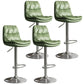 Contemporary Leather Adjustable Height Barstool Indoor Bar Stool with Iron Legs Green Silver 4 Piece Set Clearhalo 'Bar Furniture' 'Bar Stools' 'bar_stools' 'furn' 'furn_bar_stools' 'furniture_bar_stools' 'Kitchen & Dining Furniture' 'kitchen&dining_furn' 'kitchen' 'kitchen_furn' Furniture' 4654562