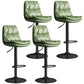 Contemporary Leather Adjustable Height Barstool Indoor Bar Stool with Iron Legs Green Black 4 Piece Set Clearhalo 'Bar Furniture' 'Bar Stools' 'bar_stools' 'furn' 'furn_bar_stools' 'furniture_bar_stools' 'Kitchen & Dining Furniture' 'kitchen&dining_furn' 'kitchen' 'kitchen_furn' Furniture' 4654565