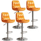 Contemporary Leather Adjustable Height Barstool Indoor Bar Stool with Iron Legs Orange Silver 4 Piece Set Clearhalo 'Bar Furniture' 'Bar Stools' 'bar_stools' 'furn' 'furn_bar_stools' 'furniture_bar_stools' 'Kitchen & Dining Furniture' 'kitchen&dining_furn' 'kitchen' 'kitchen_furn' Furniture' 4654568