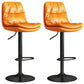 Contemporary Leather Adjustable Height Barstool Indoor Bar Stool with Iron Legs Orange Black 2 Piece Set Clearhalo 'Bar Furniture' 'Bar Stools' 'bar_stools' 'furn' 'furn_bar_stools' 'furniture_bar_stools' 'Kitchen & Dining Furniture' 'kitchen&dining_furn' 'kitchen' 'kitchen_furn' Furniture' 4654570
