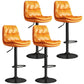 Contemporary Leather Adjustable Height Barstool Indoor Bar Stool with Iron Legs Orange Black 4 Piece Set Clearhalo 'Bar Furniture' 'Bar Stools' 'bar_stools' 'furn' 'furn_bar_stools' 'furniture_bar_stools' 'Kitchen & Dining Furniture' 'kitchen&dining_furn' 'kitchen' 'kitchen_furn' Furniture' 4654571