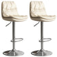 Contemporary Leather Adjustable Height Barstool Indoor Bar Stool with Iron Legs Off-White Silver 2 Piece Set Clearhalo 'Bar Furniture' 'Bar Stools' 'bar_stools' 'furn' 'furn_bar_stools' 'furniture_bar_stools' 'Kitchen & Dining Furniture' 'kitchen&dining_furn' 'kitchen' 'kitchen_furn' Furniture' 4654573