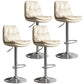 Contemporary Leather Adjustable Height Barstool Indoor Bar Stool with Iron Legs Off-White Silver 4 Piece Set Clearhalo 'Bar Furniture' 'Bar Stools' 'bar_stools' 'furn' 'furn_bar_stools' 'furniture_bar_stools' 'Kitchen & Dining Furniture' 'kitchen&dining_furn' 'kitchen' 'kitchen_furn' Furniture' 4654574