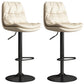 Contemporary Leather Adjustable Height Barstool Indoor Bar Stool with Iron Legs Off-White Black 2 Piece Set Clearhalo 'Bar Furniture' 'Bar Stools' 'bar_stools' 'furn' 'furn_bar_stools' 'furniture_bar_stools' 'Kitchen & Dining Furniture' 'kitchen&dining_furn' 'kitchen' 'kitchen_furn' Furniture' 4654576