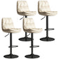 Contemporary Leather Adjustable Height Barstool Indoor Bar Stool with Iron Legs Off-White Black 4 Piece Set Clearhalo 'Bar Furniture' 'Bar Stools' 'bar_stools' 'furn' 'furn_bar_stools' 'furniture_bar_stools' 'Kitchen & Dining Furniture' 'kitchen&dining_furn' 'kitchen' 'kitchen_furn' Furniture' 4654577