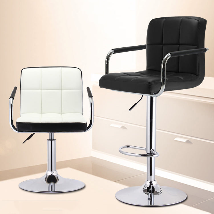 Modern Armrest Backrest Counter Stool Steel Cashier Bar Stool with Cushion Clearhalo 'Bar Furniture' 'Bar Stools' 'bar_stools' 'furn' 'furn_bar_stools' 'furniture_bar_stools' 'Kitchen & Dining Furniture' 'kitchen&dining_furn' 'kitchen' 'kitchen_furn' Furniture' 4654605