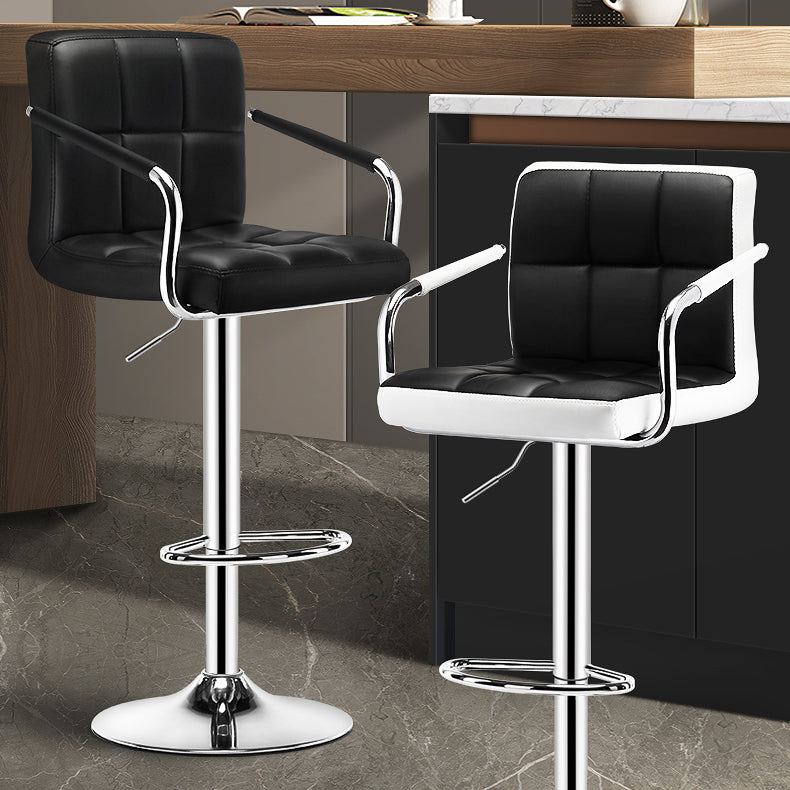Modern Armrest Backrest Counter Stool Steel Cashier Bar Stool with Cushion Clearhalo 'Bar Furniture' 'Bar Stools' 'bar_stools' 'furn' 'furn_bar_stools' 'furniture_bar_stools' 'Kitchen & Dining Furniture' 'kitchen&dining_furn' 'kitchen' 'kitchen_furn' Furniture' 4654608