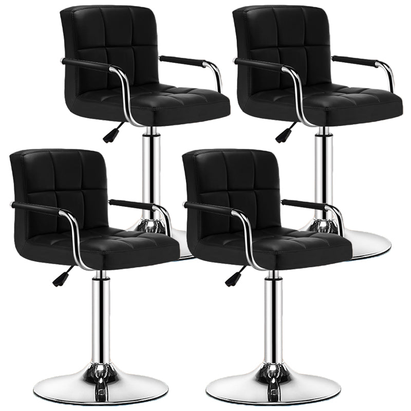 Modern Armrest Backrest Counter Stool Steel Cashier Bar Stool with Cushion Black 4 Piece Set Clearhalo 'Bar Furniture' 'Bar Stools' 'bar_stools' 'furn' 'furn_bar_stools' 'furniture_bar_stools' 'Kitchen & Dining Furniture' 'kitchen&dining_furn' 'kitchen' 'kitchen_furn' Furniture' 4654610