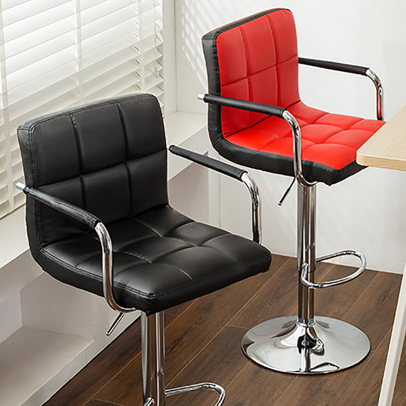 Modern Armrest Backrest Counter Stool Steel Cashier Bar Stool with Cushion Clearhalo 'Bar Furniture' 'Bar Stools' 'bar_stools' 'furn' 'furn_bar_stools' 'furniture_bar_stools' 'Kitchen & Dining Furniture' 'kitchen&dining_furn' 'kitchen' 'kitchen_furn' Furniture' 4654612