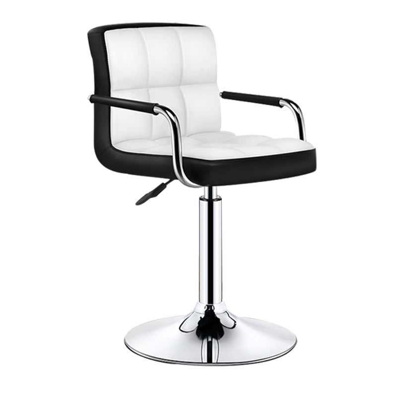 Modern Armrest Backrest Counter Stool Steel Cashier Bar Stool with Cushion Clearhalo 'Bar Furniture' 'Bar Stools' 'bar_stools' 'furn' 'furn_bar_stools' 'furniture_bar_stools' 'Kitchen & Dining Furniture' 'kitchen&dining_furn' 'kitchen' 'kitchen_furn' Furniture' 4654613