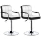 Modern Armrest Backrest Counter Stool Steel Cashier Bar Stool with Cushion Black Outer & White Inner 2 Piece Set Clearhalo 'Bar Furniture' 'Bar Stools' 'bar_stools' 'furn' 'furn_bar_stools' 'furniture_bar_stools' 'Kitchen & Dining Furniture' 'kitchen&dining_furn' 'kitchen' 'kitchen_furn' Furniture' 4654614
