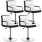 Modern Armrest Backrest Counter Stool Steel Cashier Bar Stool with Cushion Black Outer & White Inner 4 Piece Set Clearhalo 'Bar Furniture' 'Bar Stools' 'bar_stools' 'furn' 'furn_bar_stools' 'furniture_bar_stools' 'Kitchen & Dining Furniture' 'kitchen&dining_furn' 'kitchen' 'kitchen_furn' Furniture' 4654615