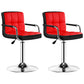 Modern Armrest Backrest Counter Stool Steel Cashier Bar Stool with Cushion Red-Black 2 Piece Set Clearhalo 'Bar Furniture' 'Bar Stools' 'bar_stools' 'furn' 'furn_bar_stools' 'furniture_bar_stools' 'Kitchen & Dining Furniture' 'kitchen&dining_furn' 'kitchen' 'kitchen_furn' Furniture' 4654620