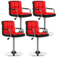 Modern Armrest Backrest Counter Stool Steel Cashier Bar Stool with Cushion Red-Black 4 Piece Set Clearhalo 'Bar Furniture' 'Bar Stools' 'bar_stools' 'furn' 'furn_bar_stools' 'furniture_bar_stools' 'Kitchen & Dining Furniture' 'kitchen&dining_furn' 'kitchen' 'kitchen_furn' Furniture' 4654621