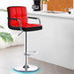 Modern Armrest Backrest Counter Stool Steel Cashier Bar Stool with Cushion Rose Red-Black 1 Piece Clearhalo 'Bar Furniture' 'Bar Stools' 'bar_stools' 'furn' 'furn_bar_stools' 'furniture_bar_stools' 'Kitchen & Dining Furniture' 'kitchen&dining_furn' 'kitchen' 'kitchen_furn' Furniture' 4654624