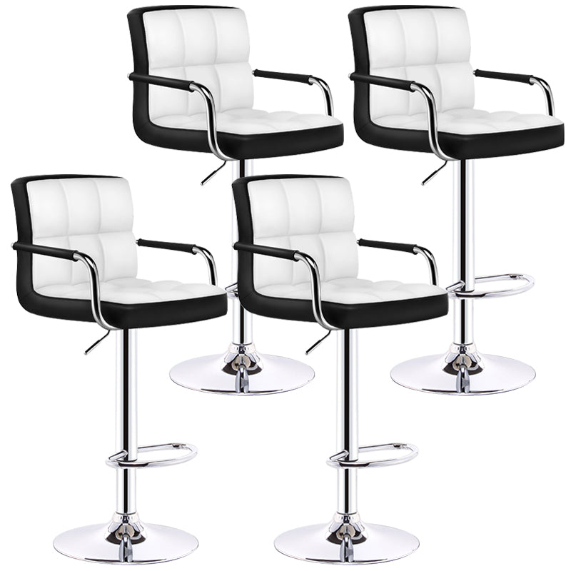 Modern Armrest Backrest Counter Stool Steel Cashier Bar Stool with Cushion White Inner 4 Piece Set Clearhalo 'Bar Furniture' 'Bar Stools' 'bar_stools' 'furn' 'furn_bar_stools' 'furniture_bar_stools' 'Kitchen & Dining Furniture' 'kitchen&dining_furn' 'kitchen' 'kitchen_furn' Furniture' 4654633