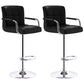 Modern Armrest Backrest Counter Stool Steel Cashier Bar Stool with Cushion Gloss Black 2 Piece Set Clearhalo 'Bar Furniture' 'Bar Stools' 'bar_stools' 'furn' 'furn_bar_stools' 'furniture_bar_stools' 'Kitchen & Dining Furniture' 'kitchen&dining_furn' 'kitchen' 'kitchen_furn' Furniture' 4654635
