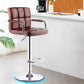Modern Armrest Backrest Counter Stool Steel Cashier Bar Stool with Cushion Brown 1 Piece Clearhalo 'Bar Furniture' 'Bar Stools' 'bar_stools' 'furn' 'furn_bar_stools' 'furniture_bar_stools' 'Kitchen & Dining Furniture' 'kitchen&dining_furn' 'kitchen' 'kitchen_furn' Furniture' 4654640