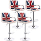 Modern Armrest Backrest Counter Stool Steel Cashier Bar Stool with Cushion Red-Blue 4 Piece Set Clearhalo 'Bar Furniture' 'Bar Stools' 'bar_stools' 'furn' 'furn_bar_stools' 'furniture_bar_stools' 'Kitchen & Dining Furniture' 'kitchen&dining_furn' 'kitchen' 'kitchen_furn' Furniture' 4654645