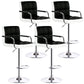 Modern Armrest Backrest Counter Stool Steel Cashier Bar Stool with Cushion White-Black 4 Piece Set Clearhalo 'Bar Furniture' 'Bar Stools' 'bar_stools' 'furn' 'furn_bar_stools' 'furniture_bar_stools' 'Kitchen & Dining Furniture' 'kitchen&dining_furn' 'kitchen' 'kitchen_furn' Furniture' 4654651