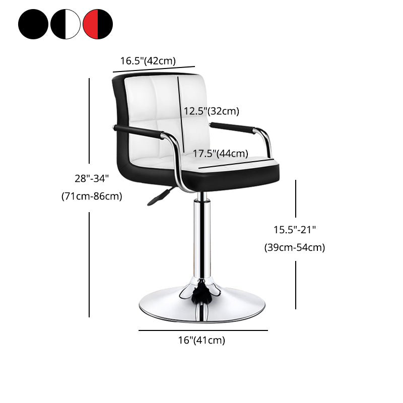 Modern Armrest Backrest Counter Stool Steel Cashier Bar Stool with Cushion Clearhalo 'Bar Furniture' 'Bar Stools' 'bar_stools' 'furn' 'furn_bar_stools' 'furniture_bar_stools' 'Kitchen & Dining Furniture' 'kitchen&dining_furn' 'kitchen' 'kitchen_furn' Furniture' 4654652
