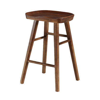 Industrial Style Bar-stool with Wooden Legs Saddle Seat Counter Stool for Kitchen Bar Walnut 1 Piece Short Stool(22"H) Clearhalo 'Bar Furniture' 'Bar Stools' 'bar_stools' 'furn' 'furn_bar_stools' 'furniture_bar_stools' 'Kitchen & Dining Furniture' 'kitchen&dining_furn' 'kitchen' 'kitchen_furn' Furniture' 4654655