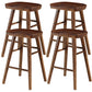 Industrial Style Bar-stool with Wooden Legs Saddle Seat Counter Stool for Kitchen Bar Walnut 4 Piece Set Short Stool(22"H) Clearhalo 'Bar Furniture' 'Bar Stools' 'bar_stools' 'furn' 'furn_bar_stools' 'furniture_bar_stools' 'Kitchen & Dining Furniture' 'kitchen&dining_furn' 'kitchen' 'kitchen_furn' Furniture' 4654658