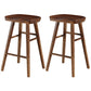 Industrial Style Bar-stool with Wooden Legs Saddle Seat Counter Stool for Kitchen Bar Walnut 2 Piece Set Counter Stool(26"H) Clearhalo 'Bar Furniture' 'Bar Stools' 'bar_stools' 'furn' 'furn_bar_stools' 'furniture_bar_stools' 'Kitchen & Dining Furniture' 'kitchen&dining_furn' 'kitchen' 'kitchen_furn' Furniture' 4654663