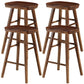 Industrial Style Bar-stool with Wooden Legs Saddle Seat Counter Stool for Kitchen Bar Walnut 4 Piece Set Counter Stool(26"H) Clearhalo 'Bar Furniture' 'Bar Stools' 'bar_stools' 'furn' 'furn_bar_stools' 'furniture_bar_stools' 'Kitchen & Dining Furniture' 'kitchen&dining_furn' 'kitchen' 'kitchen_furn' Furniture' 4654665